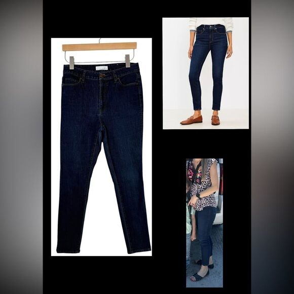 LOFT Curvy High Waist Skinny Ankle Denim Jean - Picture 1 of 6